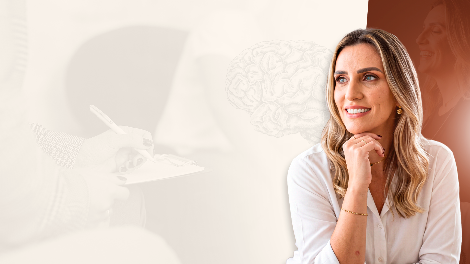 Dra. Bruna Rossi em composição visual sobre saúde mental