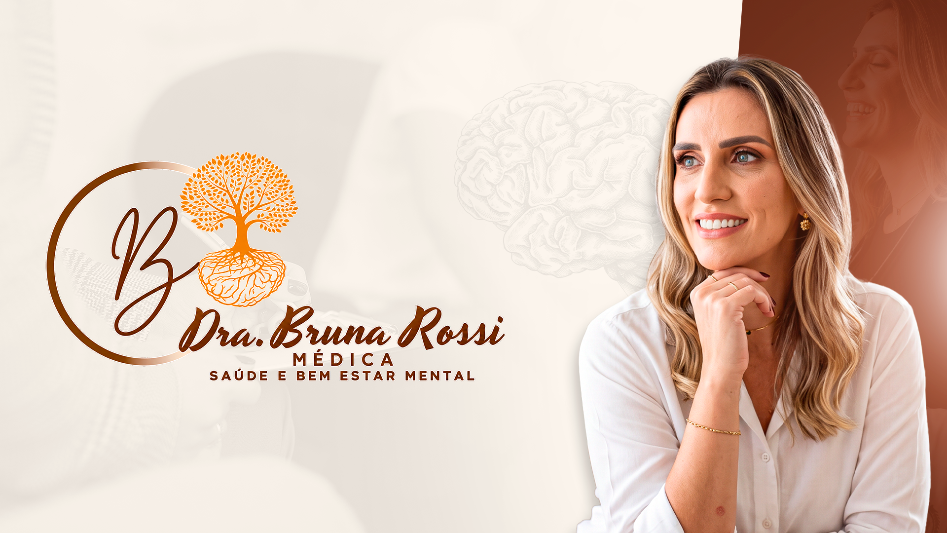 Dra. Bruna Rossi em composição visual sobre saúde mental
